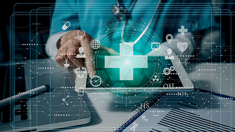 doctor or physician using technology